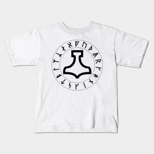 Mjolnir with Runes Kids T-Shirt